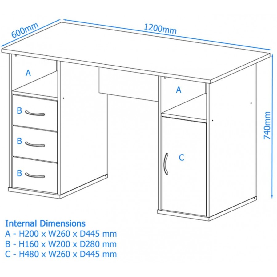 Maryland White Home Office Desk